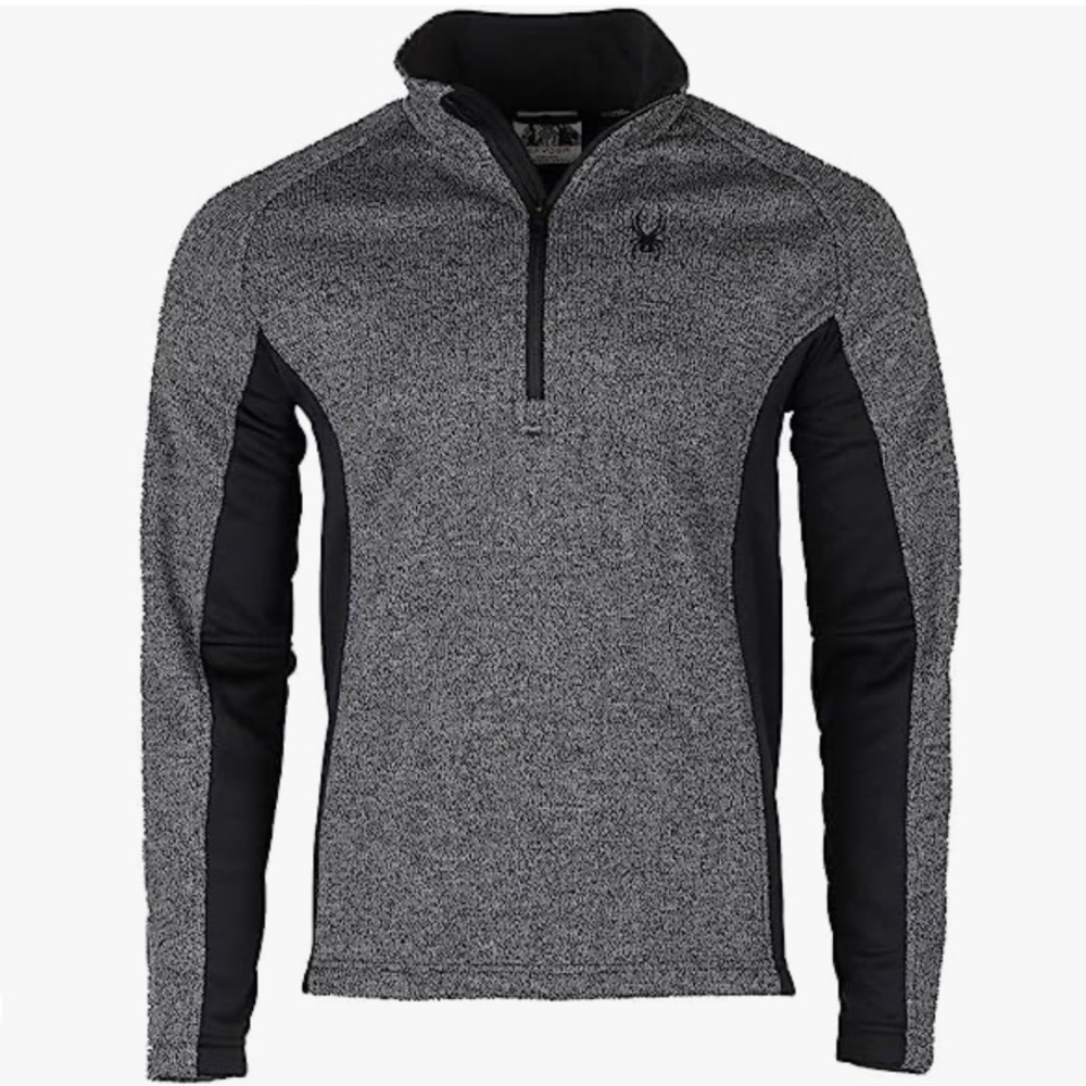 Spyder Quarter Zip Outbound Sweater Jacket Gray Black XL New Without Tags